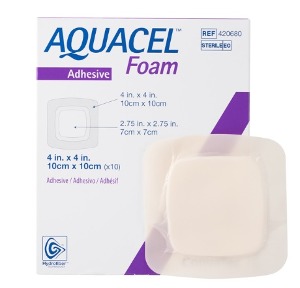 (3) Convatec 아쿠아셀폼 Adhesive 접착성 Acuacel Foam #420828 24cmx21.5cm 5장/팩