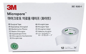 쓰리엠 마이크로포 #1530-1 Micropore2.54cm 12ea 종이반창고 흰색 9.14m