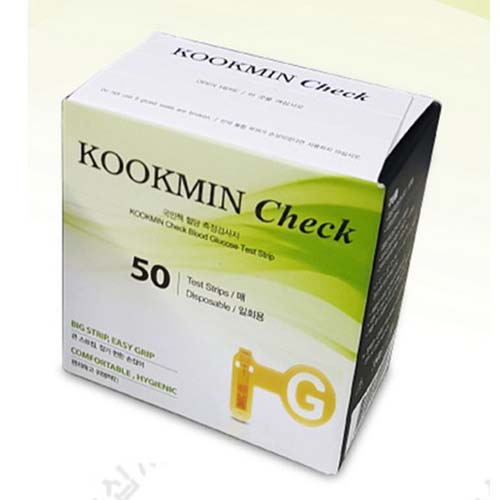 녹십자 KOOKMIN Check(국민첵) 혈당시험지 50T(기기 5대 1 증정)22년10월